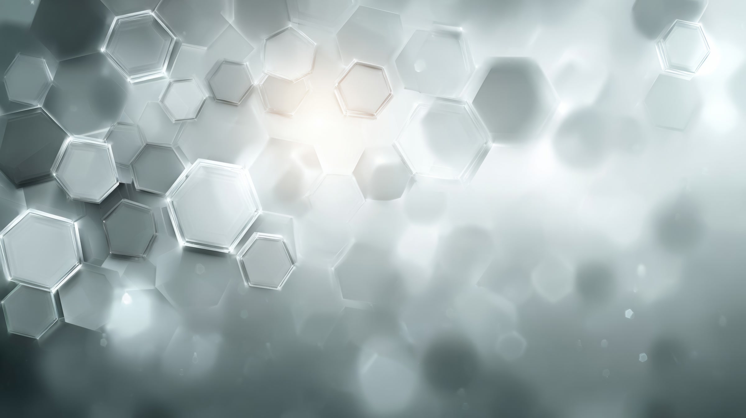 Microscopic hexagons in soft focus, Translucent honeycomb structure with geometric details