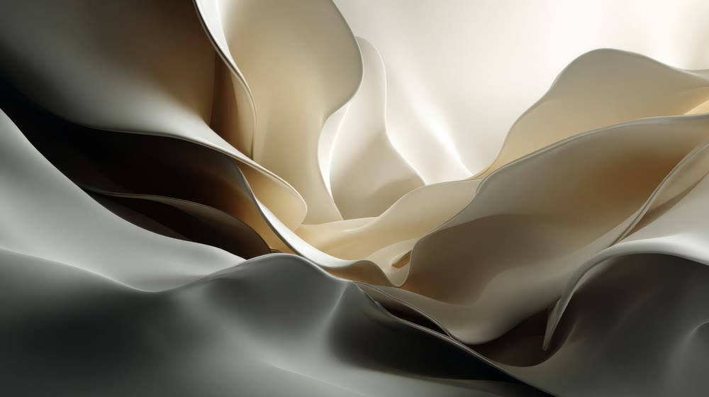 Rich fabric movement, Dramatic creases and shadows in fabric evoke couture elegance and tactile luxury