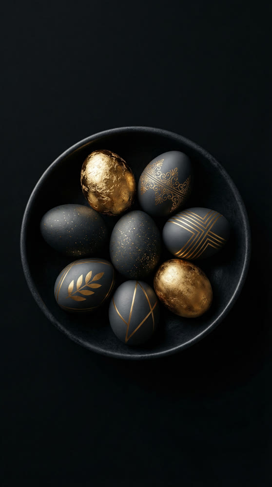 A multitude of painted Easter eggs. Visual aesthetics