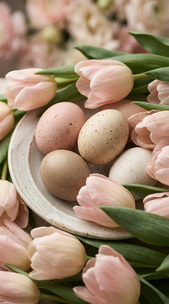 A multitude of painted Easter eggs. Visual aesthetics