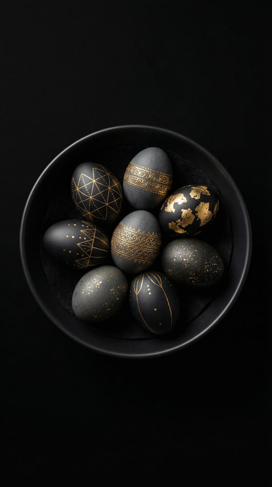 A multitude of painted Easter eggs. Visual aesthetics